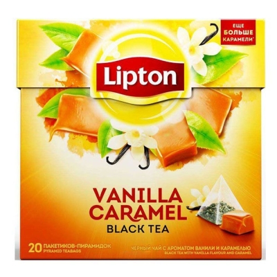 Чай Липтон Vanilla Caramel с карамелью и ванилью 20 пир.