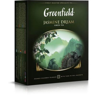 Чай Гринфилд Жасмин Дрим зеленый 100 пак.