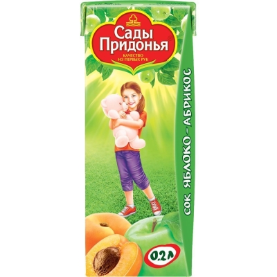 Сок Сады Придонья яблоко-абрикос с мякотью восстановленный