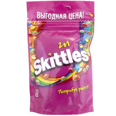 Конфеты жевательные Skittles в глазури  2 в 1