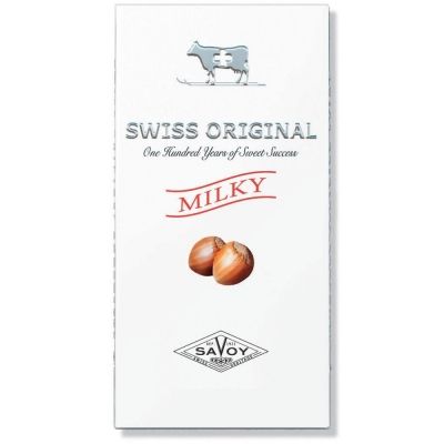Шоколад Swiss Original молочный с фундуком картон