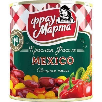 Фасоль красная Фрау Марта Овощная Смесь Мексико в томатном соусе ж/б