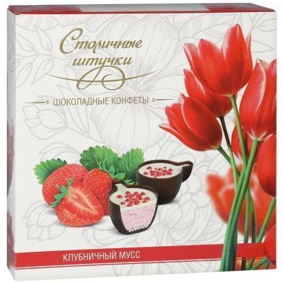 Конфеты шоколадные в коробке Ореховая компания Клубничный мусс Весна