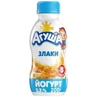 Йогурт Агуша злаки 2,7% с 8 месяцев