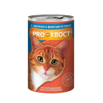 Корм консервированный ProХвост для кошек лосось/форель