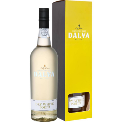 Вино ликерное Далва Драй Уайт Порто выдержанное белое (Dalva Dry White Porto), 19 % в подарочной упаковке