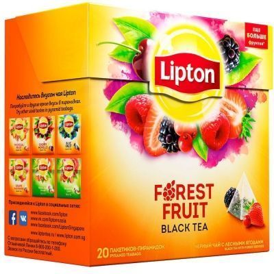 Чай Липтон Forest Fruit с кусочками ягод 20 пакетиков-пирамидок