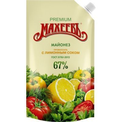 Майонез Махеевъ Провансаль с лимонным соком 67% дой-пак