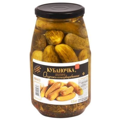 Купить Огурцы консервированные Кубаночка ГОСТ стекло, 1.500 кг