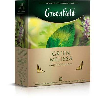 Чай Greenfield Green Melissa зеленый с добавками 100 пак.