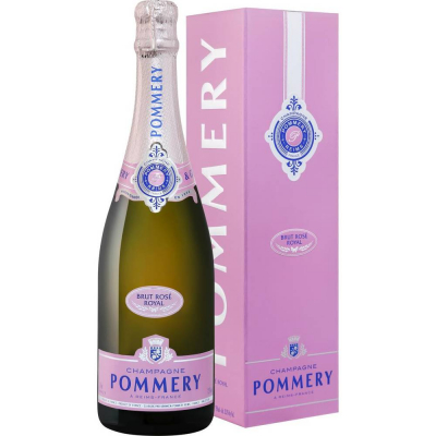 Шампанское Поммери Брют Розе Руаял розовое брют (Champagne Pommery Brut Royal Rose), 9-15 % в подарочной упаковке