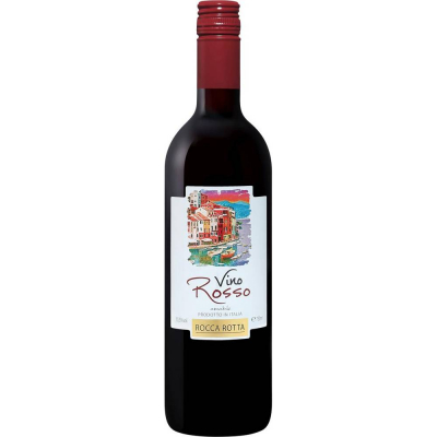 Вино Рокка Ротта Rocca столовое красное полусладкое (Rotta semisweet red table wine), 9-15 %