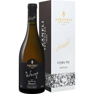Вино Братья Асканели Манави 2018 белое сухое, 13% в подарочной упаковке