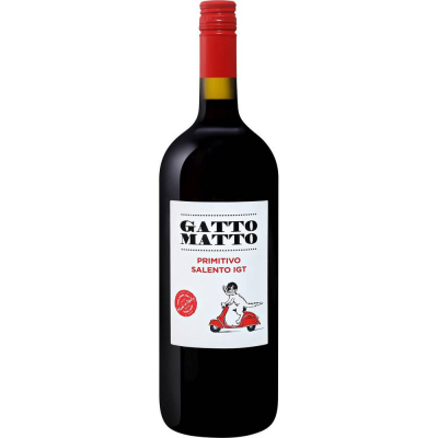 Вино Гатто Матто Примитиво Саленто 2017 красное сухое (Gatto Matto Primitivo Salento IGT), 9-15 %