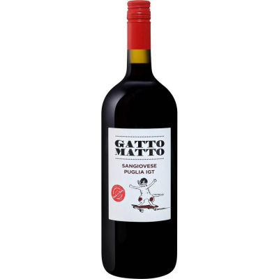Вино Гатто Матто Санджовезе Апулия 2018 красное сухое (Gatto Matto Sangiovese Puglia IGT), 9-15 %