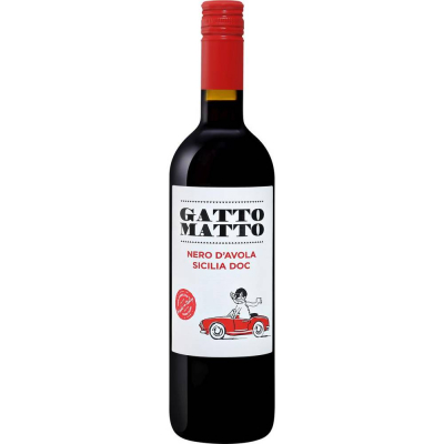 Вино Гатто Матто Неро д'Авола Сицилия 2018 красное сухое (Gato Matto Nero d`Avola Sicilia), 9-15 %