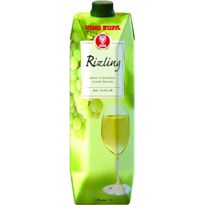 Вино Рислинг белое сухое (Rizling dry white wine series Uno) т/пак