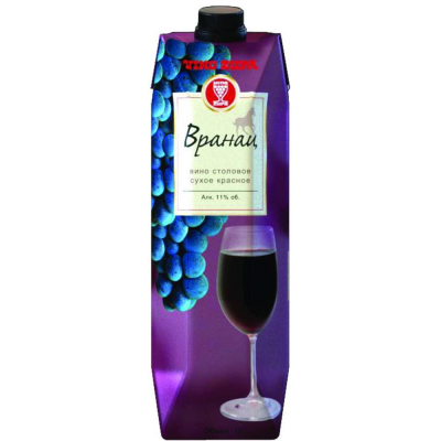Вино Вранац красное сухое (Vranac dry red wine), 9,1-13 % т/пак