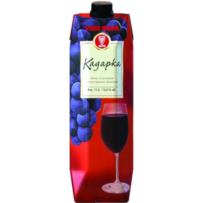Вино Кадарка красное полусладкое (Kadarka semisweet red wine Series Uno), 9,1-13 % т/пак