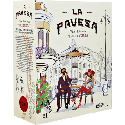 Вино Ла Павеса Темпранильо столовое красное сухое (LA PAVESA TEMPRANILLO TINTO SECO), 12% БИБ