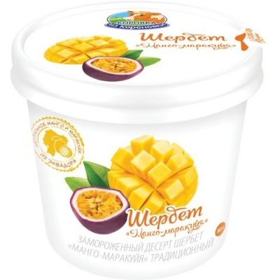 Мороженое Коровка из Кореновки Шербет манго-маракуйя 1,5%