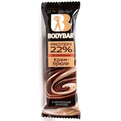Батончик протеиновый  BODYBAR 22% крем-брюле в горьком шоколаде