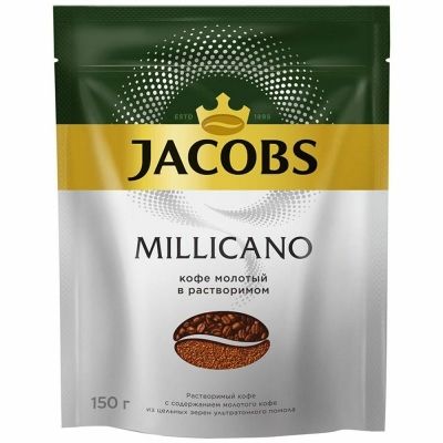Кофе Jacobs Monarch Millikano молотый в растворимом (пакет)