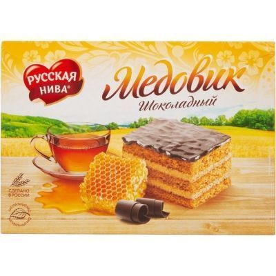 Торт Русская Нива песочный Медовик с шоколадом