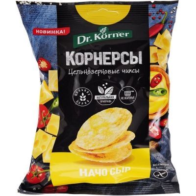 Чипсы Dr.Korner цельнозерновые кукурузно-рисовые с сыром начо