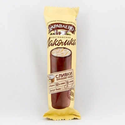Мороженое Караваево Лакомка пломбир в шоколадно-сливочной глазури