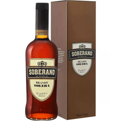 Бренди Соберано Солера в подарочной упаковке (Soberano Solera 0.70 Gift Box), 36 %
