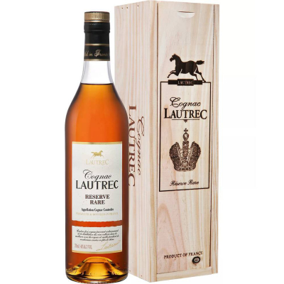 Коньяк Лотрек Резерв Рар (в деревянном ящике) (Cognac Lautrec Reserve Rare in wooden box), 40 %