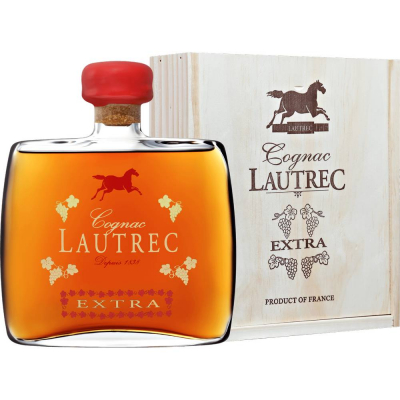 Коньяк Лотрек Гранд Шампань ЭКСТРА (в деревянном ящике) (Lautrec Grand Champagne EXTRA in wooden box), 40 %