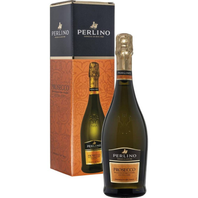 Вино игристое Просеко Перлино белое сухое в подарочной упаковке (Prosecco Perlino DOC EXTRADRY in gift box), 11 %