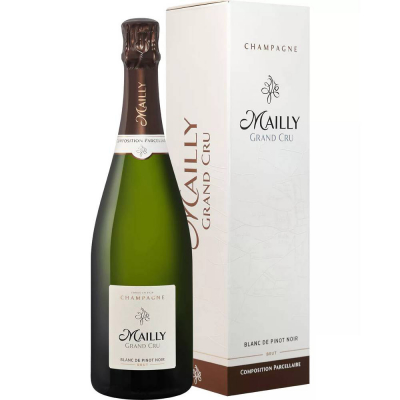 Шампанское Шампань Майи Гран Крю Блан де Пино Нуар белое брют в подарочной упаковке (Champagne Mailly Grand Cru Blanc de Pinot Noir brut in gift box), 12 %