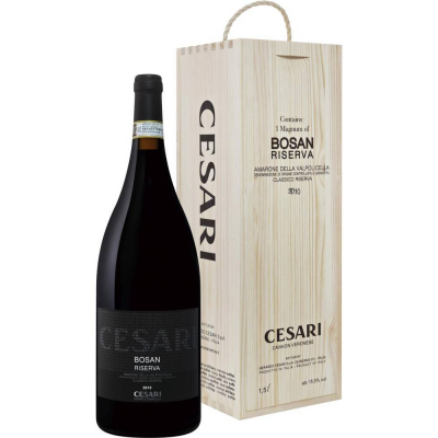 Вино Чезари Амароне Делла Вальполичелла Босан Классико Ризерва 2010 красное полусухое в деревянной подарочной упаковке (Cesari Amarone della Valpolicella BOSAN DOCG Classico Riserva), 15,5%