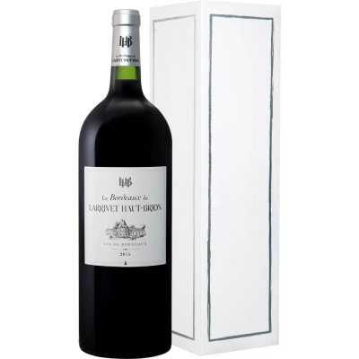 Вино Ларриве О - Брион Бордо 2015 красное сухое в картонной подарочной упаковке (Larrivet Haut-Brion rouge carton gift box), 9-15 %