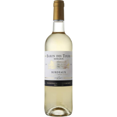 Вино Барон де Тур Бордо 2016 белое полусладкое (Baron de Tour blanc moelleux), 9,1-15,0 %