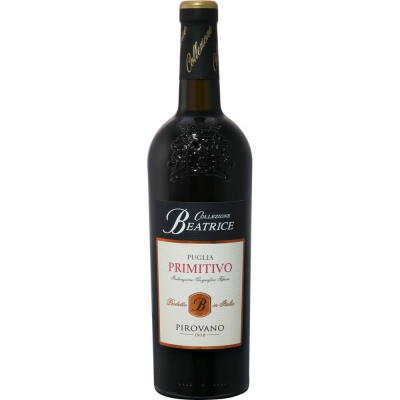 Вино Примитиво 2018 серия COLLEZIONE BEATRICE красное сухое (Collezione Beatrice Primitivo red dry), 14 %