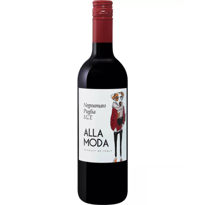 Вино Алла Мода Негроамаро Апулия 2018 красное сухое (ALLA MODA NEGROAMARO PUGLIA IGT vino rosso secco), 11,5 %