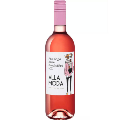 Вино Алла Мода Пино Гриджо Розато Провинция ди Павия 2019 розовое сухое (ALLA MODA PINOT GRIGIO ROSATO PROVINCIA DI PAVIA vino rosato secco), 11,5 %