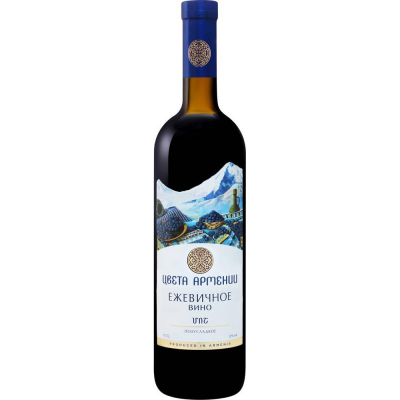 Вино Цвета Армении Ежевичное столовое фруктовое красное полусладкое, 12 %