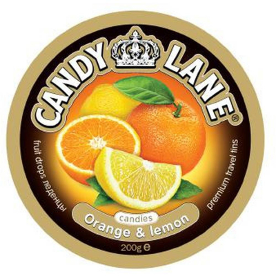 Леденцы Candy Lane фруктовые апельсин и лимон ж/б