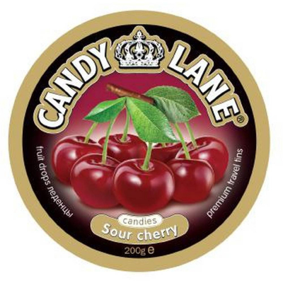 Леденцы Candy Lane фруктовые кислая вишня ж/б