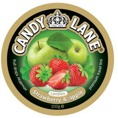 Леденцы Candy Lane фруктовые клубника и яблоко ж/б