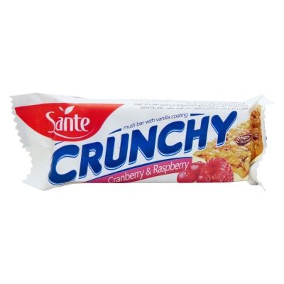 Батончики мюсли Crunchy с клюквой, малиной и йогуртом