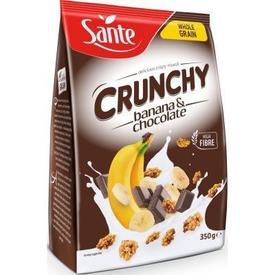 Мюсли Sante Crunchy с бананом и шоколадом