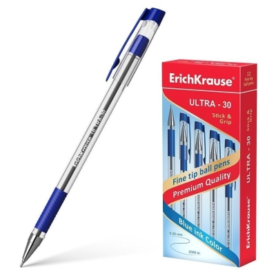 Ручка шариковая ErichKrause ULTRA-30 цвет чернил синий