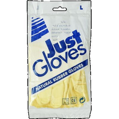 Перчатки резиновые Just Gloves желтые L Rubberex