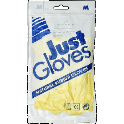 Перчатки резиновые Just Gloves желтые M Rubberex